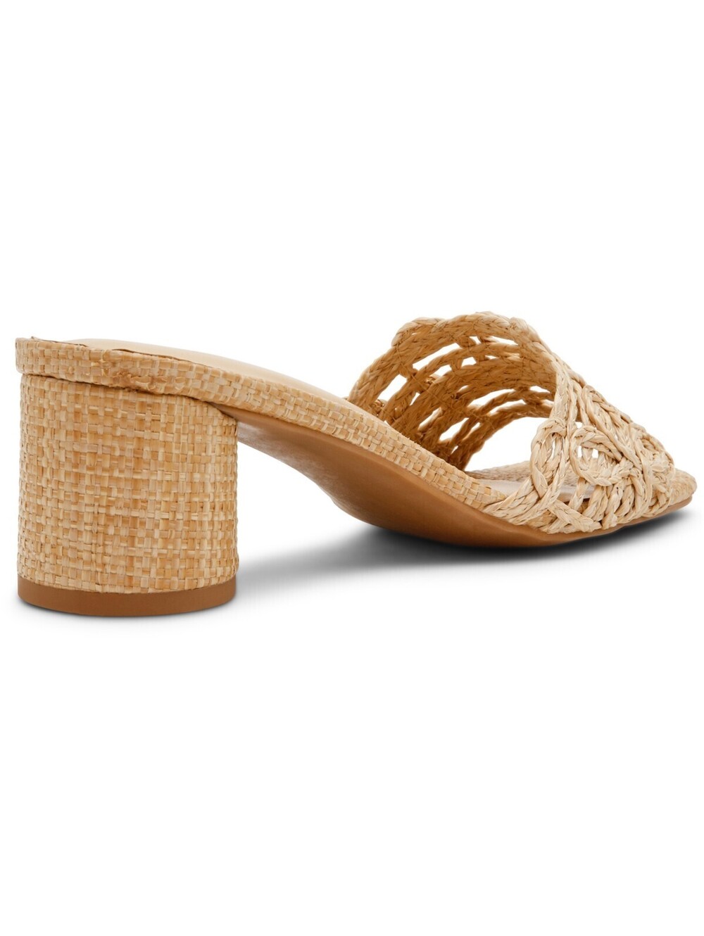 Women's Anne Klein Flores Block Heel Raffia Dress Sandals Natural Raffia 8 - Picture 2 of 6